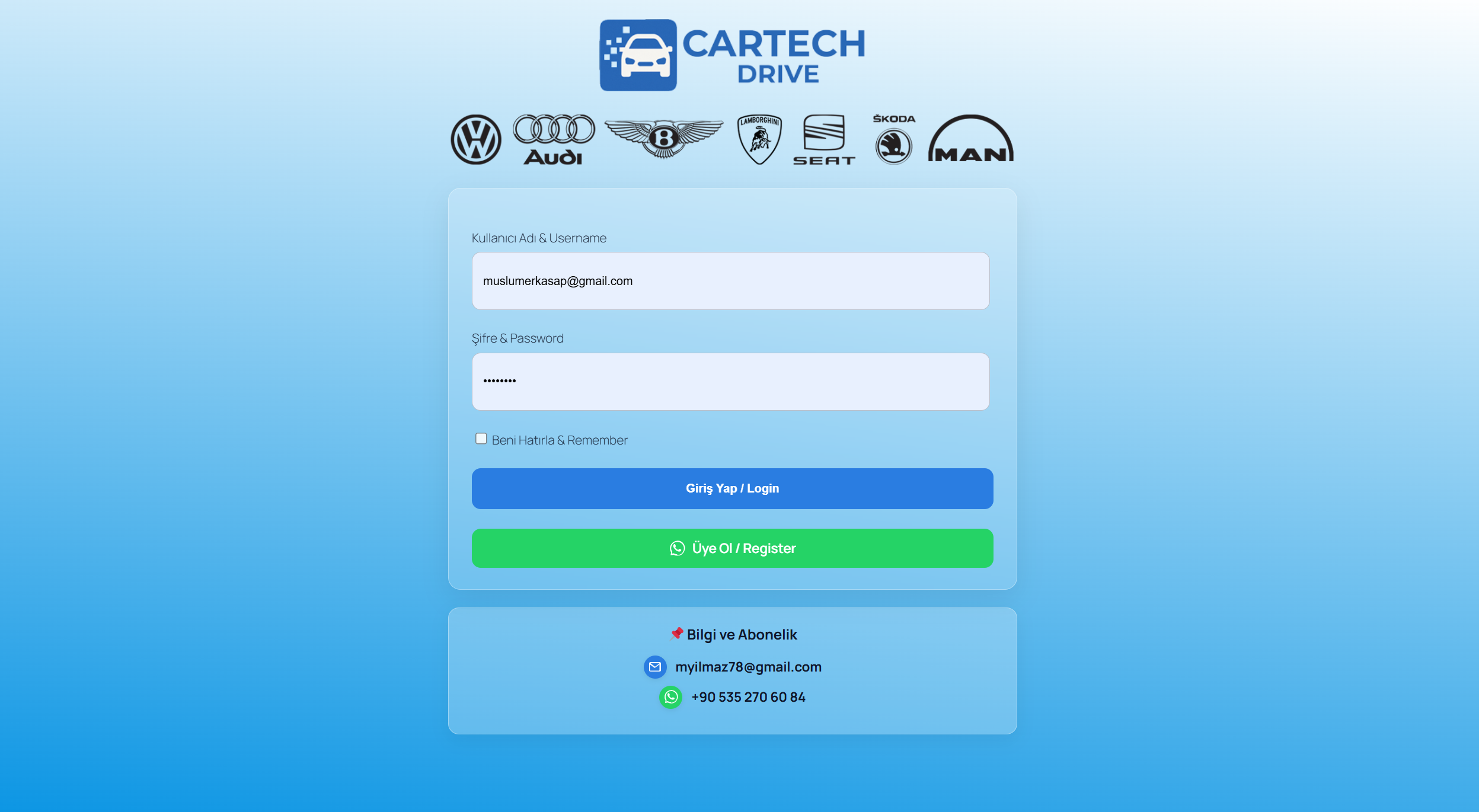 Cartech Drive - Web Tabanlı Yönetim Sistemi